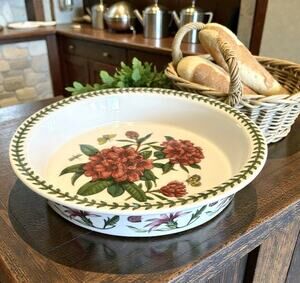 VTG Portmeirion Botanic Garden 10” Pie/Quiche Dish Rhododendron Gwyllt King